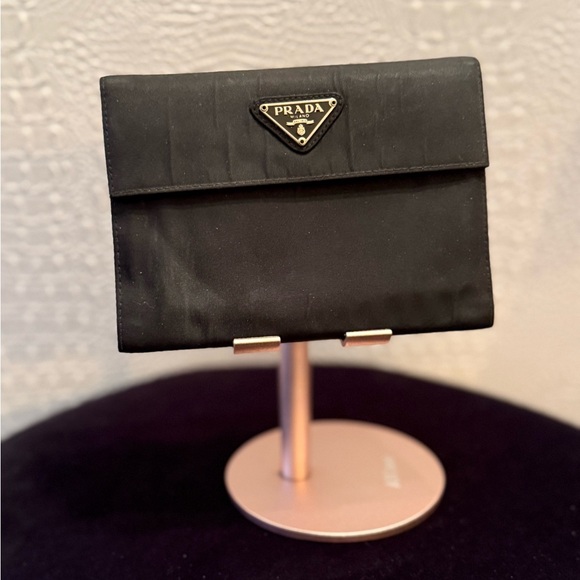 Prada Black Tessuto Nylon Exterior/Lambskin Leather Interior Wallet - Picture 1 of 10